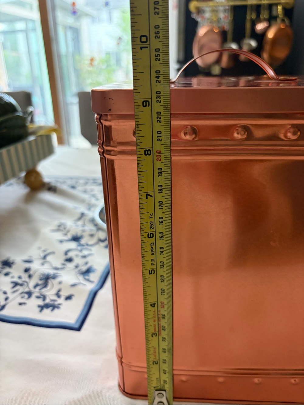 Copper color Metal Storage Tin with Handle - Picture 2 of 5